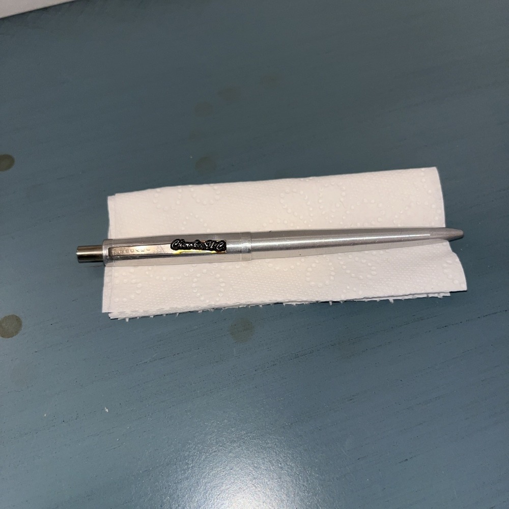 VINTAGE Rocket Aluminum Metal BALL POINT PEN Needs Refill